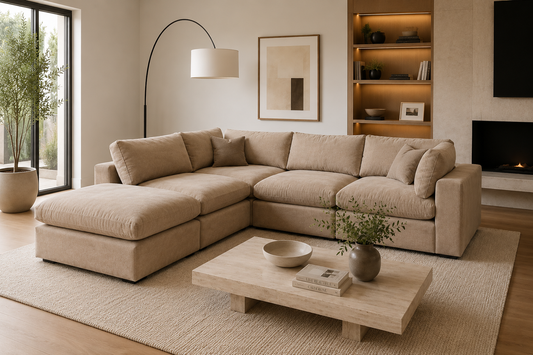 Ex Demo OPA Cloud Modular L Shape Open End Sofa + Footstool - (£600 Fabric Option!)