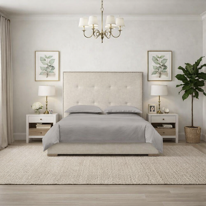  Understated luxury with a softly padded, tailored finish

