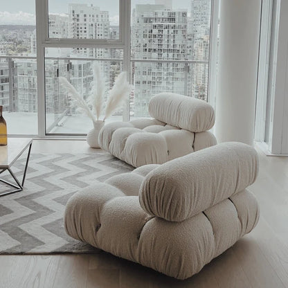 Storm Boucle 3 Seat Sofa + Stool