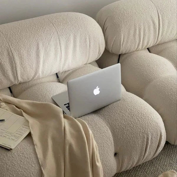 Storm Boucle 3 Seat Sofa + Stool
