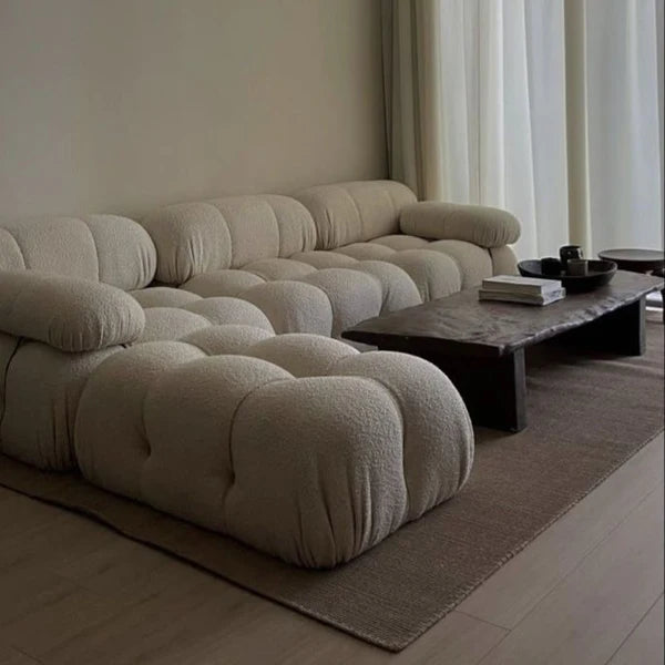 Storm Boucle 3 Seat Sofa + Stool