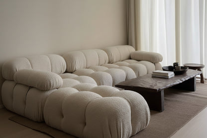 Storm Boucle 3 Seat Sofa + Stool