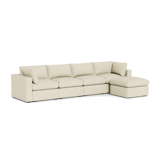 four seater modular sofa with matching ottoman for extra comfort

