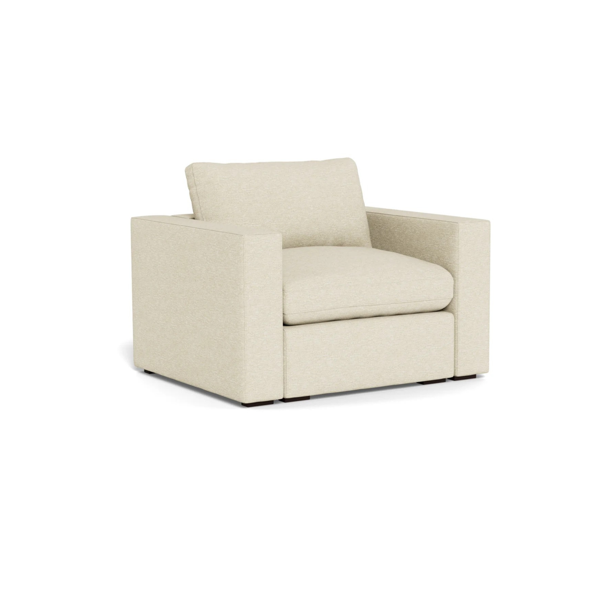 single modular sofa seat with deep cushioning and clean design
