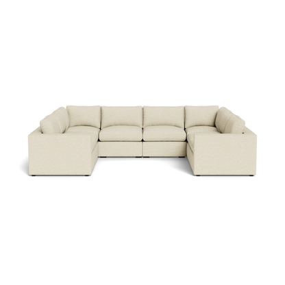 large U shape modular sofa with deep cushions designed for modern family living
