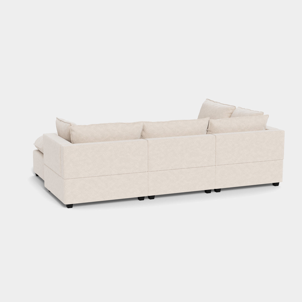 Poka L Shape Open End Modular Sofa + Footstool