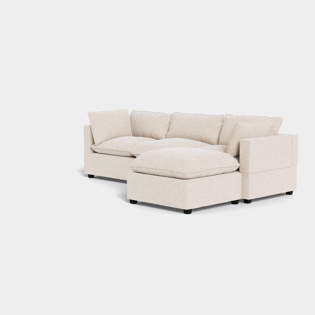 Poka 3 Seat Modular Sofa + Footstool
