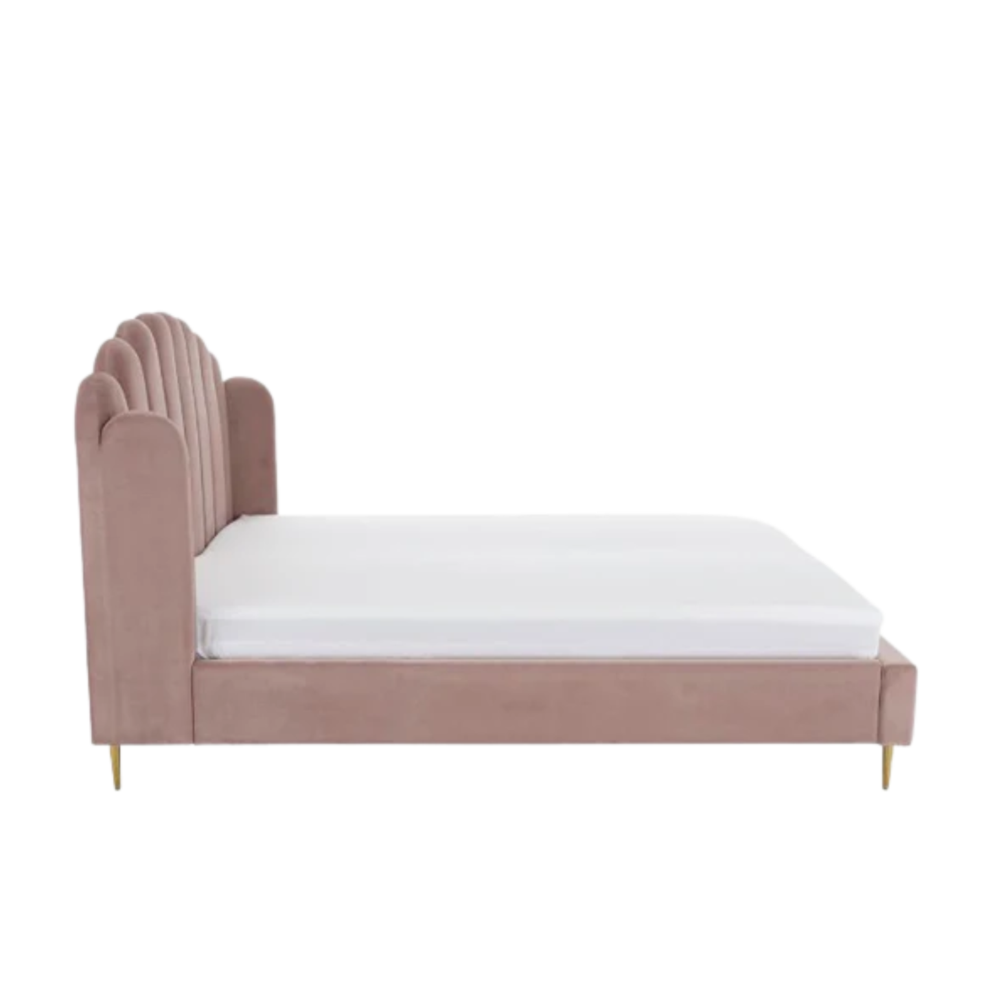 luxury upholstered bed with refined headboard and neutral tones