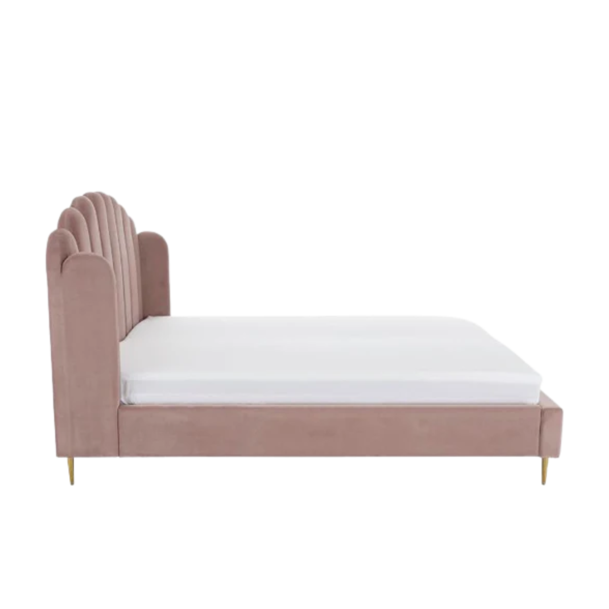 luxury upholstered bed with refined headboard and neutral tones