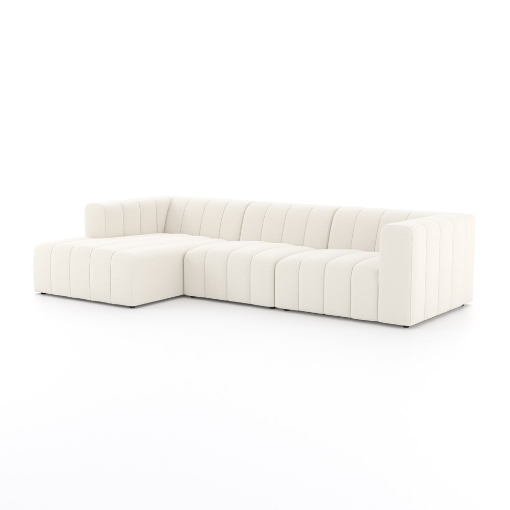 minimalist design with extended chaise for relaxed living
