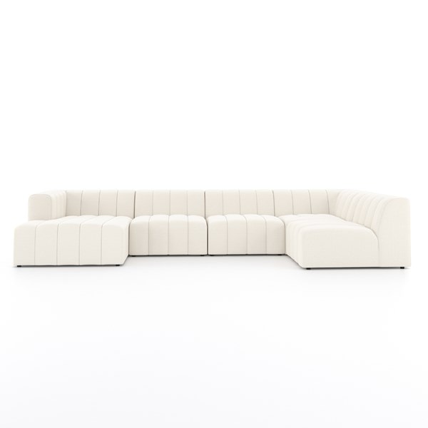 modern modular sofa with extended chaise and clean lines
