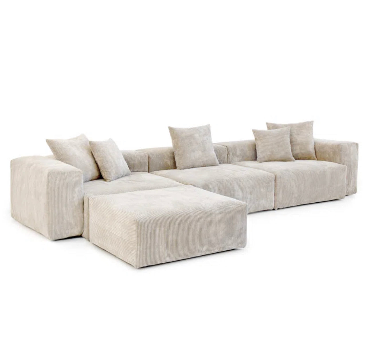 versatile 3 seater modular sofa set with footstool ideal for flexible living room configurations
