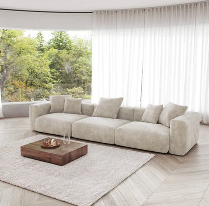 three seat modular sofa designed with soft upholstery and spacious seating for everyday comfort
