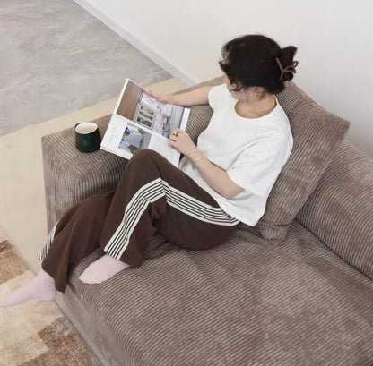 modular lounge sofa with footstool offering a relaxed aesthetic and everyday comfort
