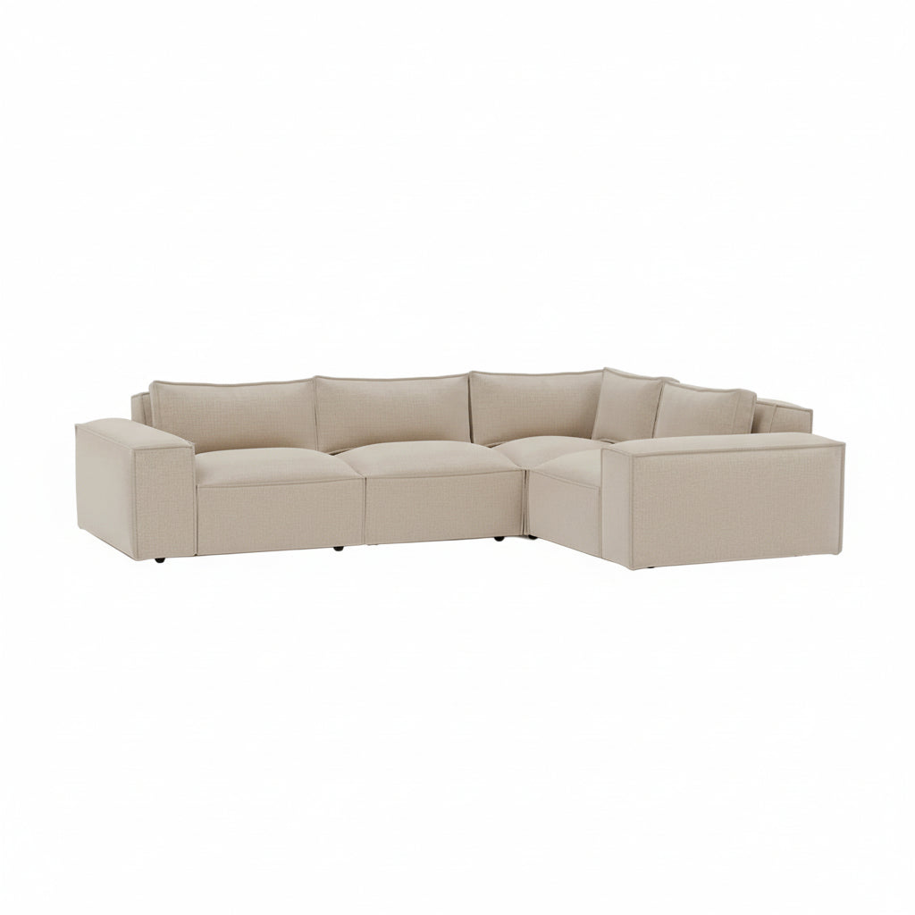 corner sofa with closed end design for structured layouts
