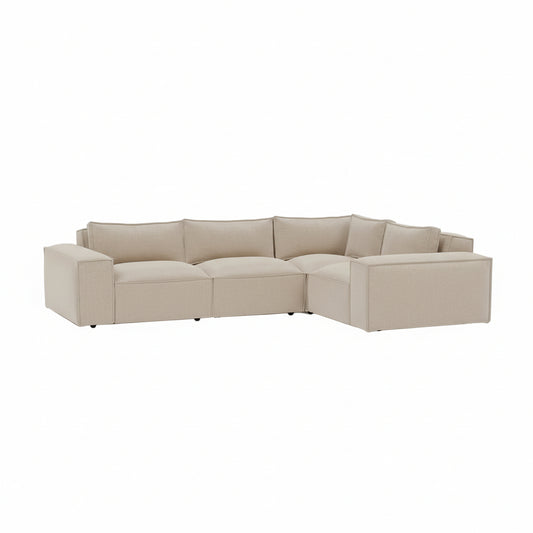 corner sofa with closed end design for structured layouts
