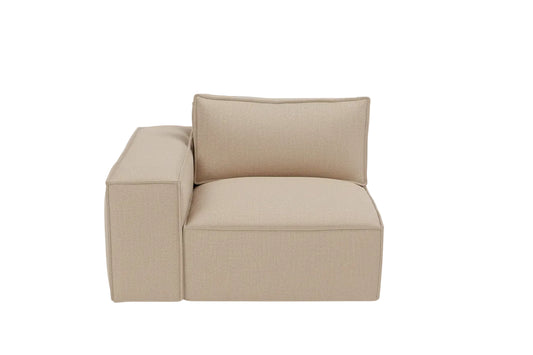 left side sofa module with deep seating and soft upholstery
