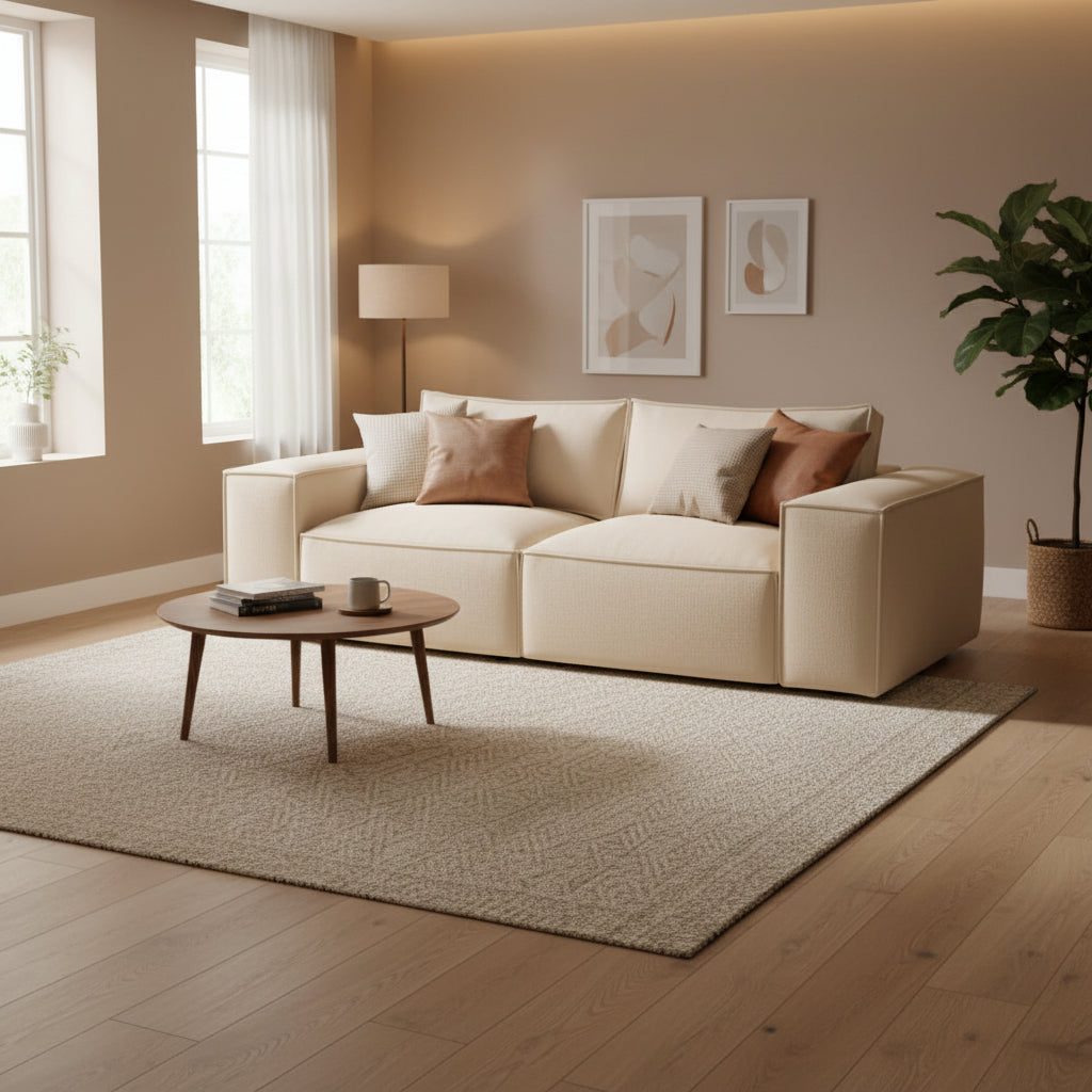 comfortable modular sofa with clean lines and plush cushions
