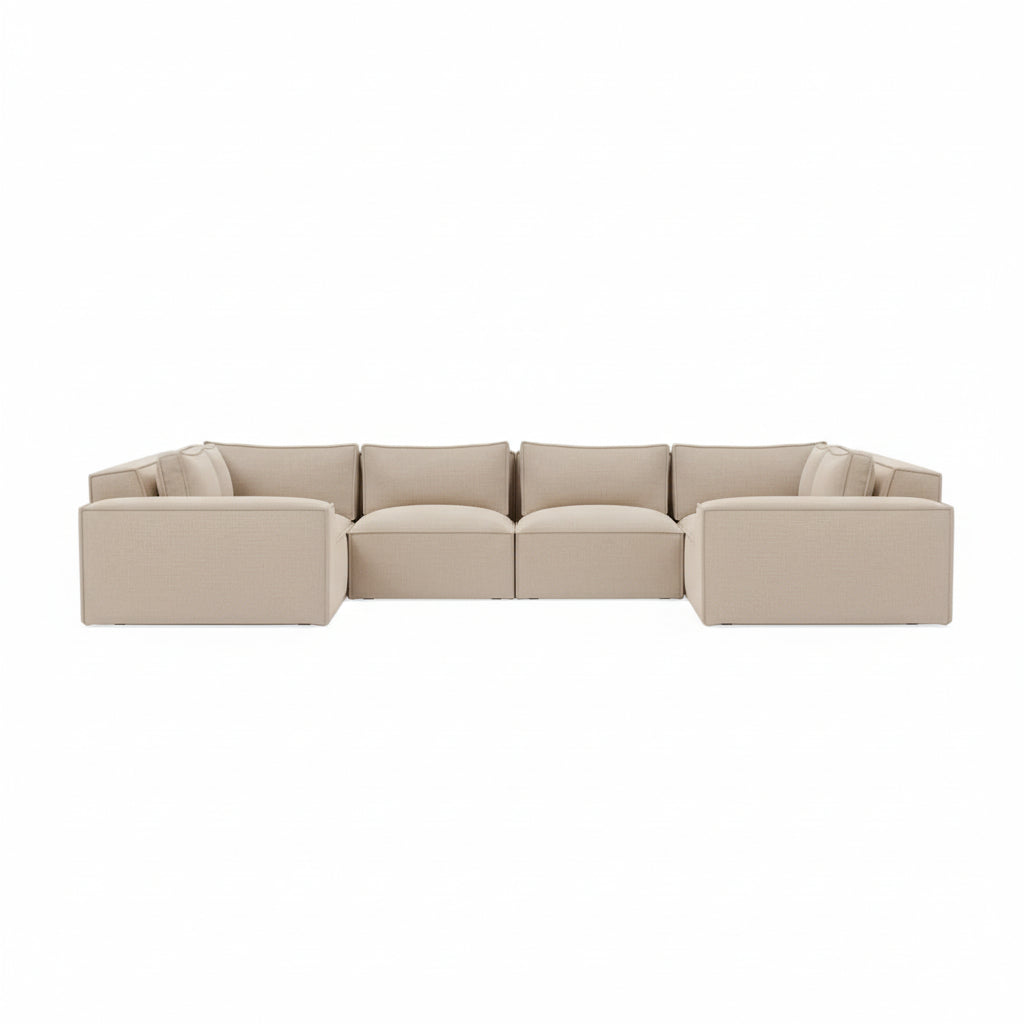 extra large U shaped sofa with closed ends for structured seating
