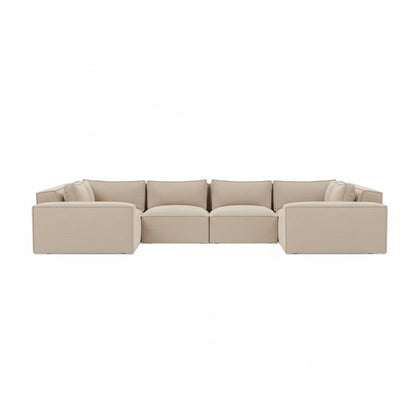 extra large U shaped sofa with closed ends for structured seating
