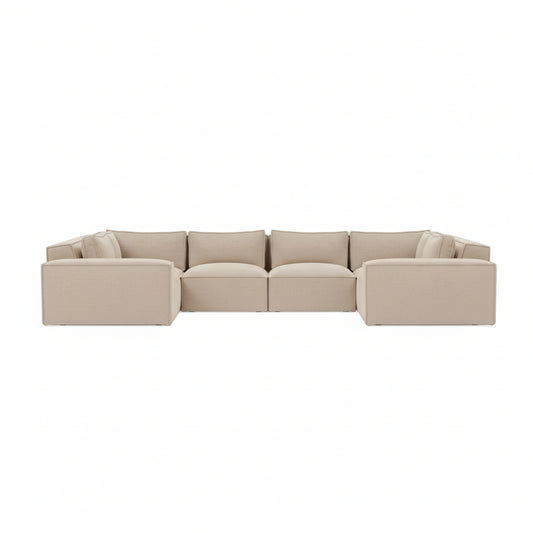 extra large U shaped sofa with closed ends for structured seating
