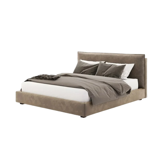  luxury bed with padded headboard and clean modern silhouette