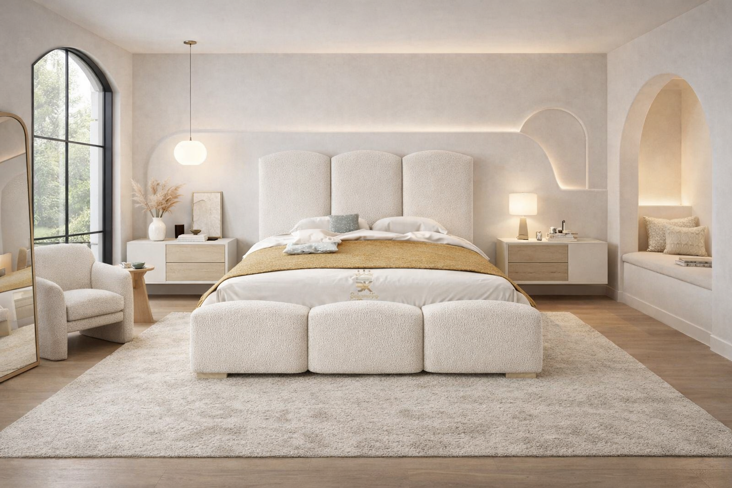 Soft, cocooning shape with striking panel definition