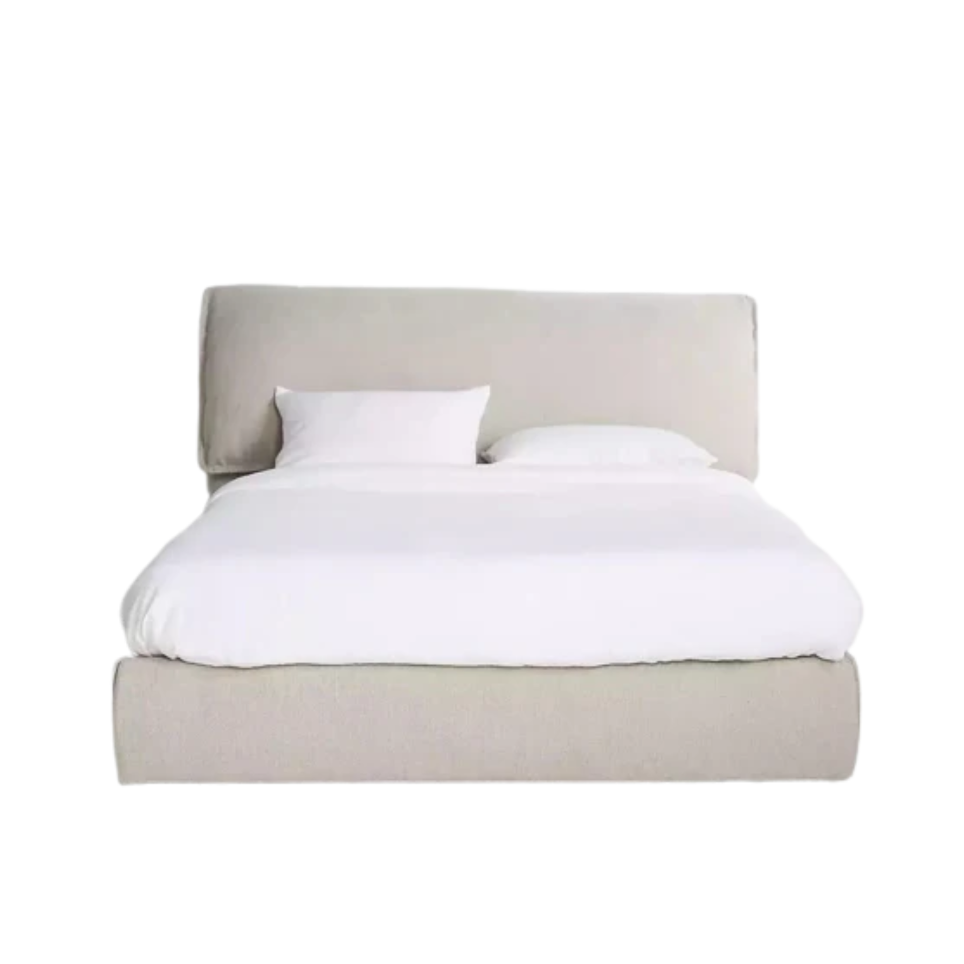 contemporary bed with smooth upholstery and refined silhouette
