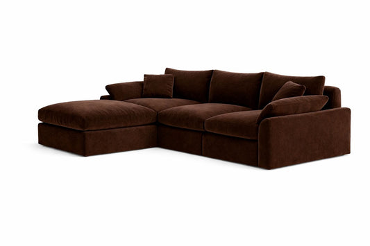 compact flat pack chaise sofa with detachable section for versatile room layouts
