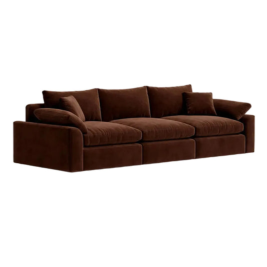 oversized modular sofa delivered flat packed with deep seating and soft cushions
