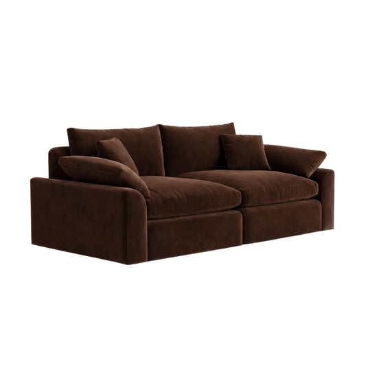medium modular sofa delivered flat packed with plush seating and soft silhouette
