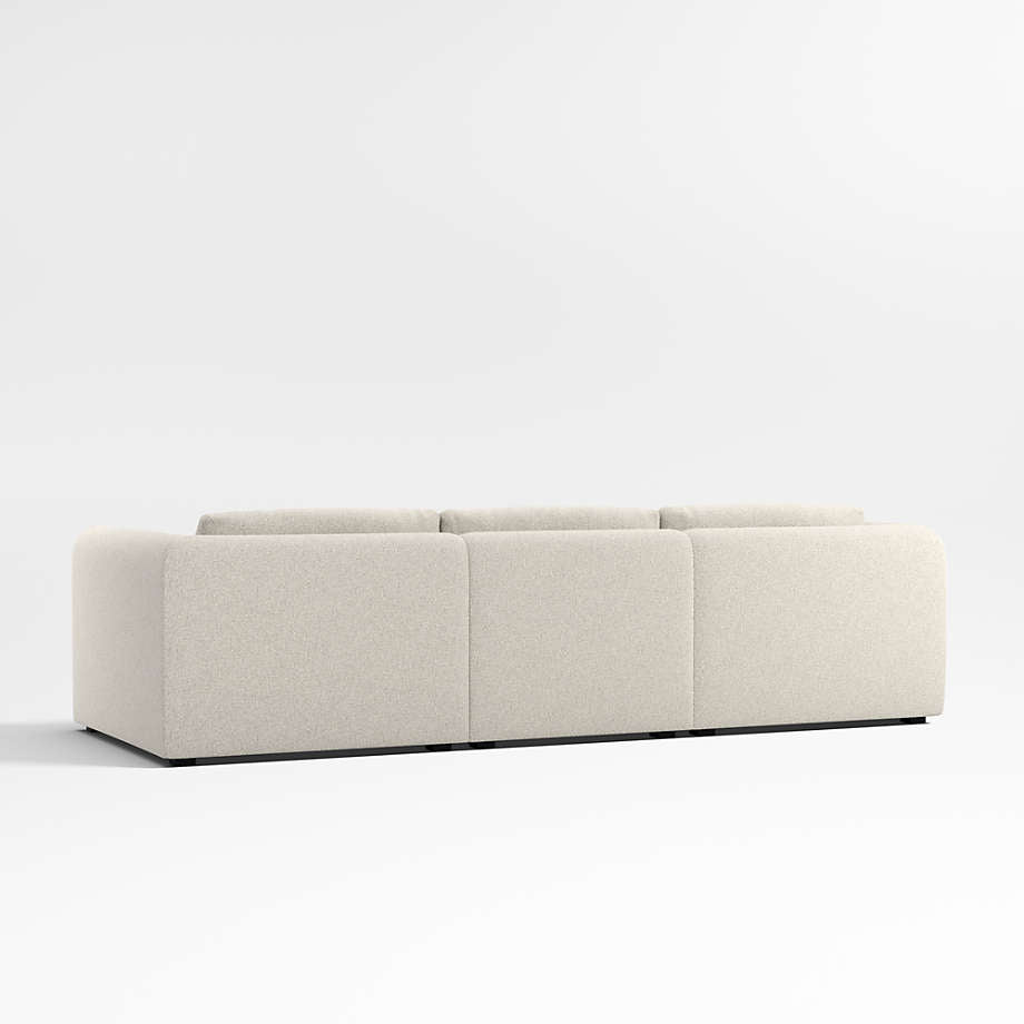 Nobu 3 piece sectional sofa with footstool for contemporary open-plan spaces
