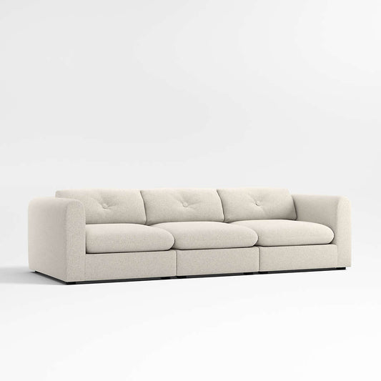 Nobu modular 3 piece sofa with deep seating and clean architectural lines
