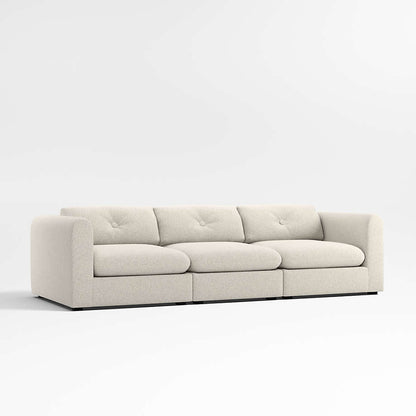 Nobu 3 piece sofa with footstool featuring plush cushions and clean lines