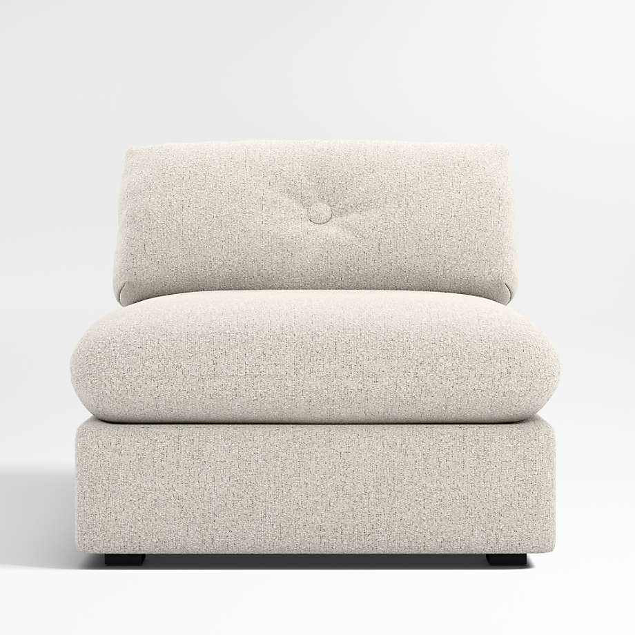  Nobu armless modular sofa seat in luxe fabric with contemporary design