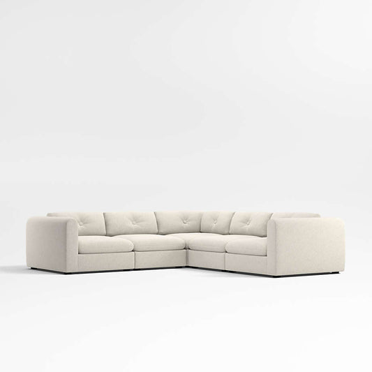 Nobu double corner modular sofa in luxe fabric with contemporary sectional design
