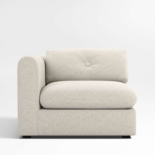 Nobu left arm modular sofa unit in luxe fabric with contemporary design