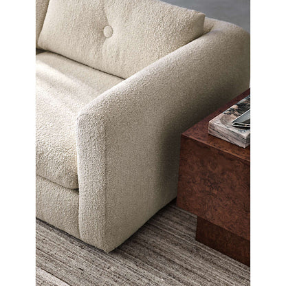 Nobu sofa right arm detail with soft upholstery and premium finish
