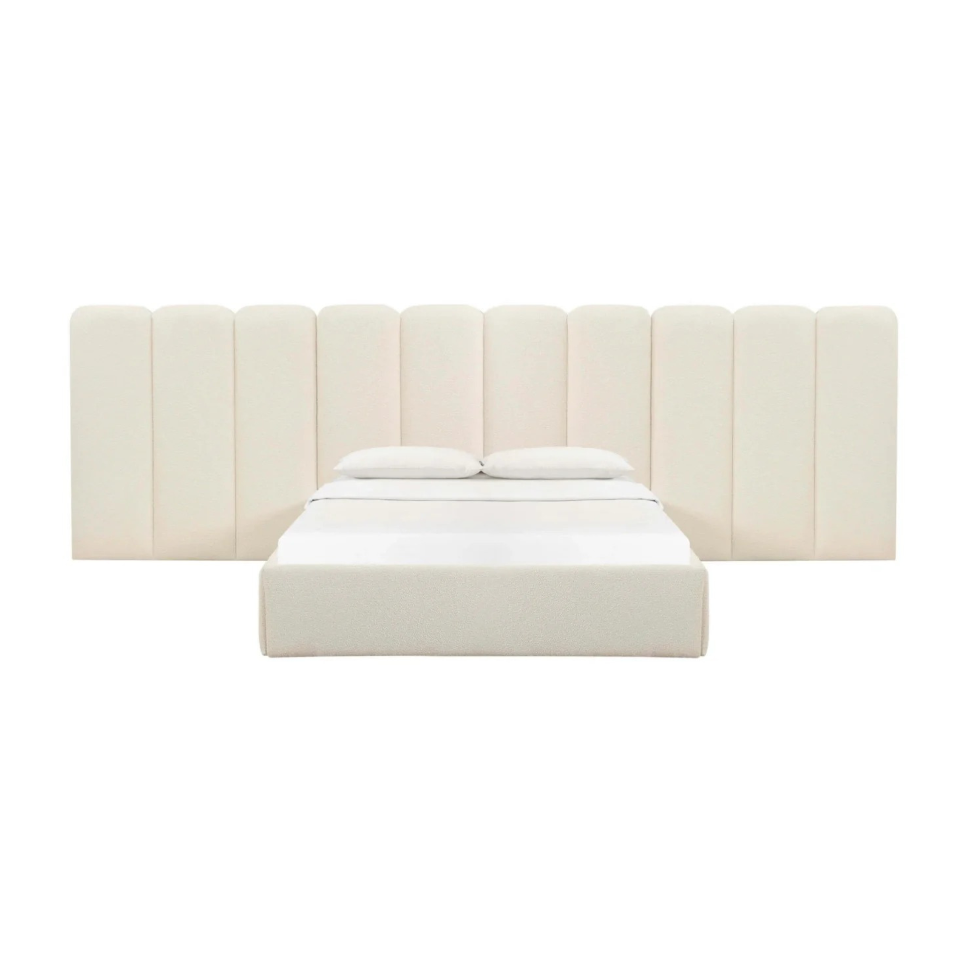 noir bed with dark upholstered frame and bold contemporary style