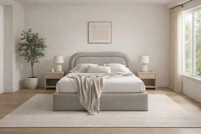 Elegant Upholstered Bed with Fluid Curved Design
Alt text: modern upholstered bed with curved headboard and clean low profile base
