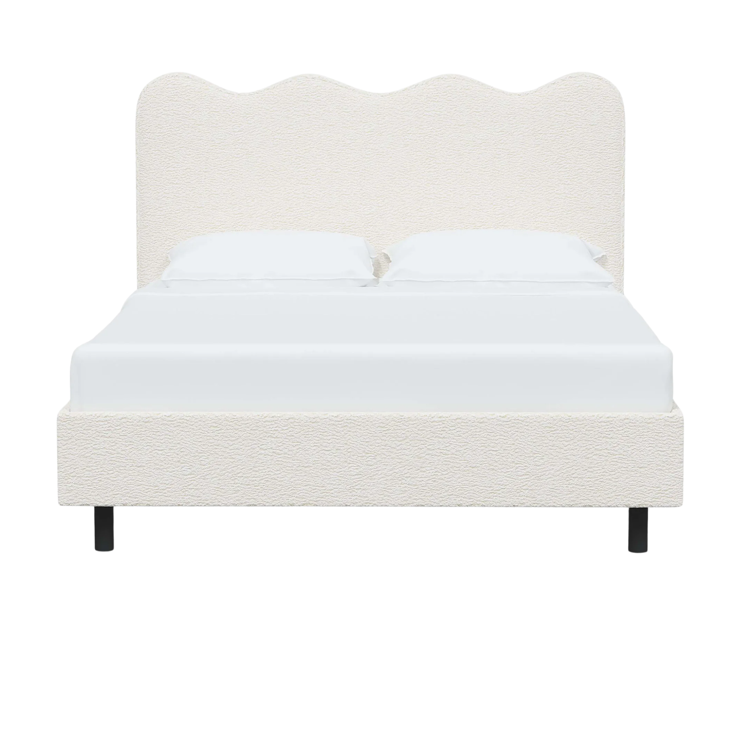 nura bed with upholstered headboard and clean modern lines