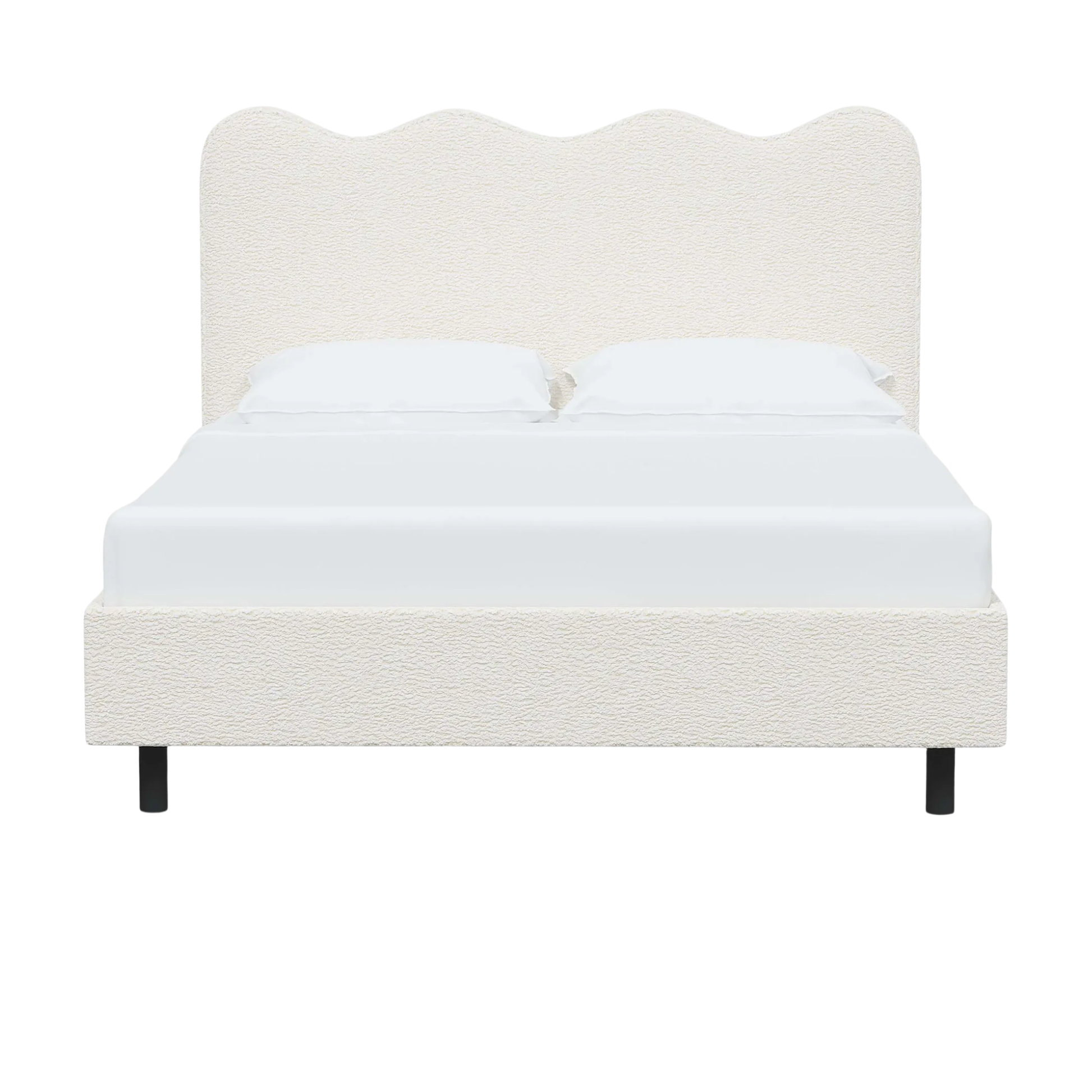 nura bed with upholstered headboard and clean modern lines