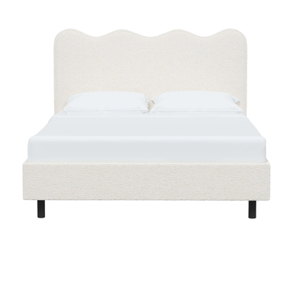 nura bed with upholstered headboard and clean modern lines