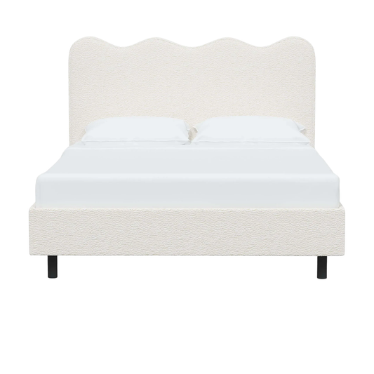 nura bed with upholstered headboard and clean modern lines