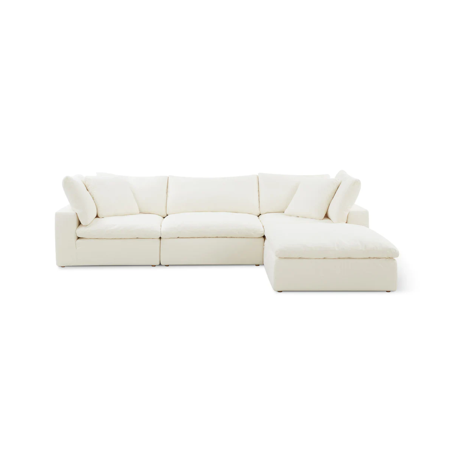 OPA Cloud modular corner sofa with integrated footstool end, designed for versatile and comfortable seating layouts
