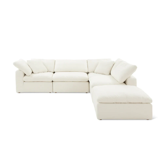 OPA Cloud modular L shape open end sofa with matching stool designed for versatile layouts and modern living spaces
