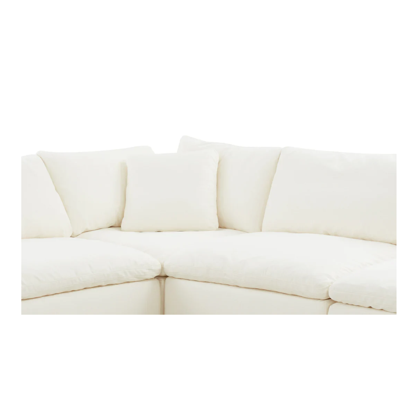 Cloud modular L shape open end sofa with footstool ideal for flexible living room configurations
