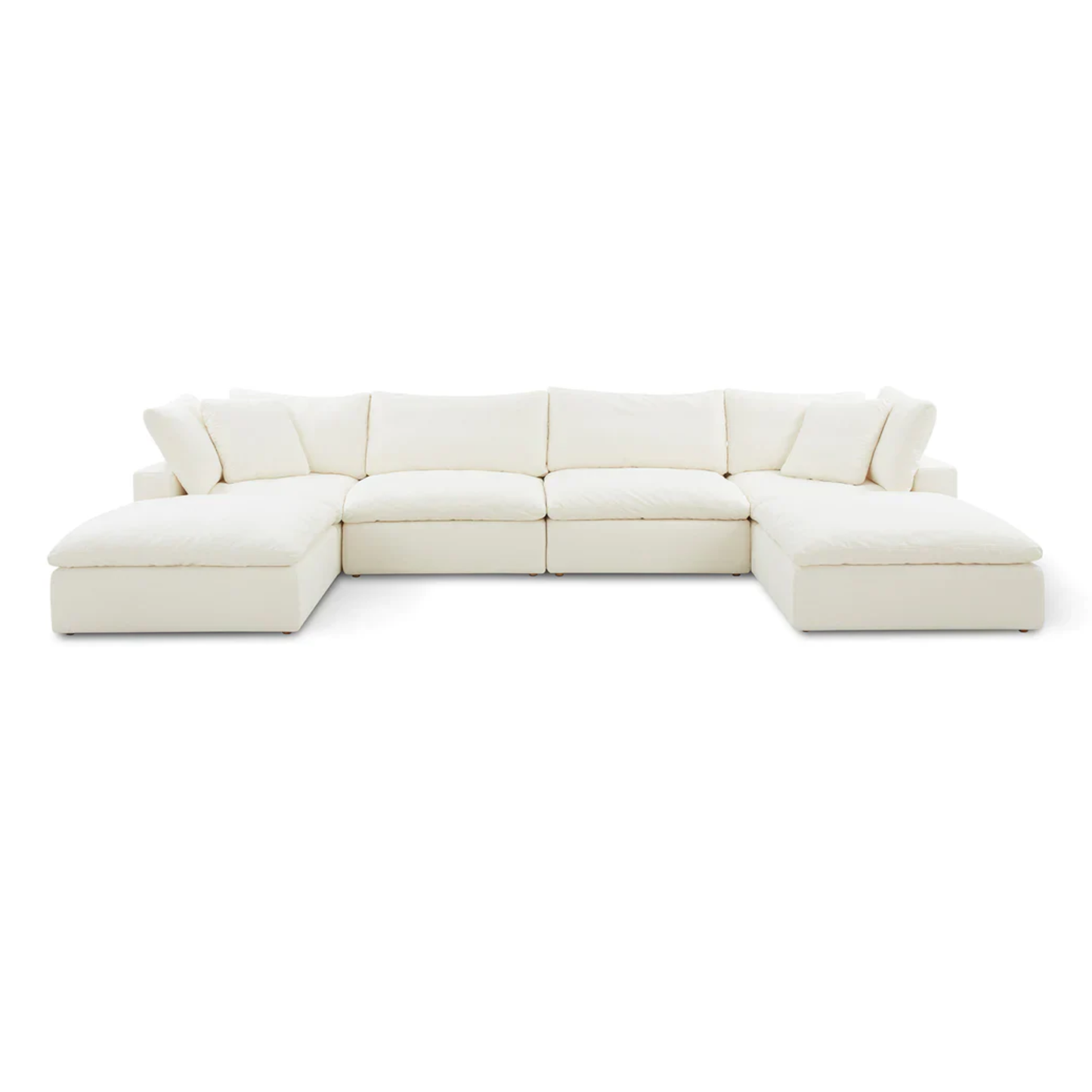 OPA Cloud XL modular U shape sofa with two footstools, designed for spacious and flexible living room layouts
