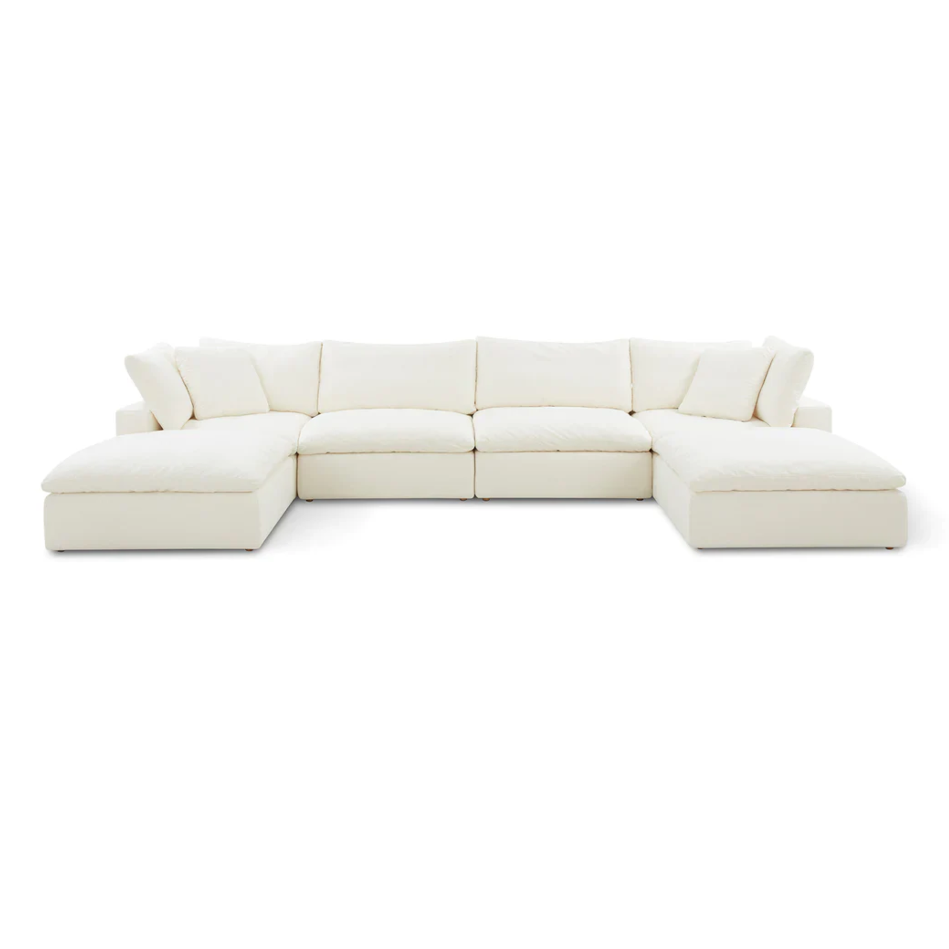 OPA Cloud XL modular U shape sofa with two footstools, designed for spacious and flexible living room layouts
