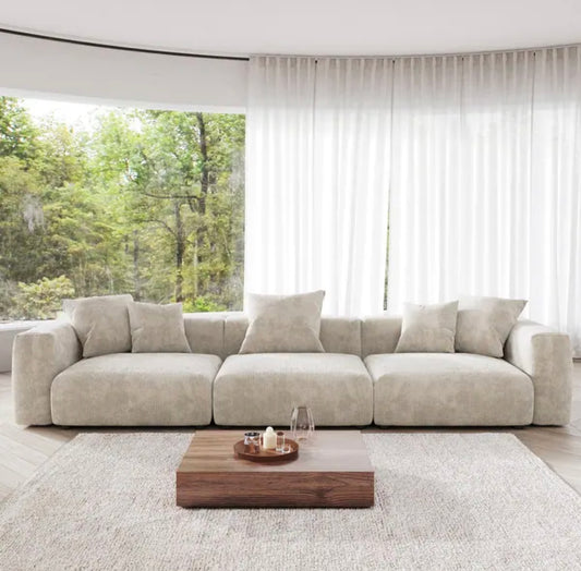 modular 3 seat sofa featuring deep seating and a sleek low-profile silhouette for contemporary homes
